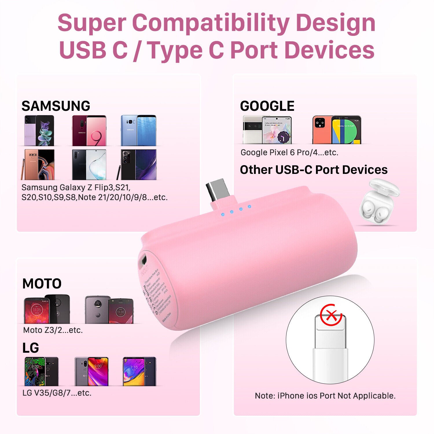 Instant Charging Power Bank For IPhone/C-type Devices