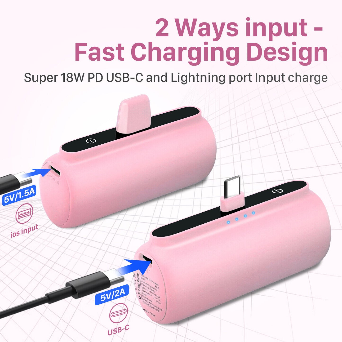 Instant Charging Power Bank For IPhone/C-type Devices